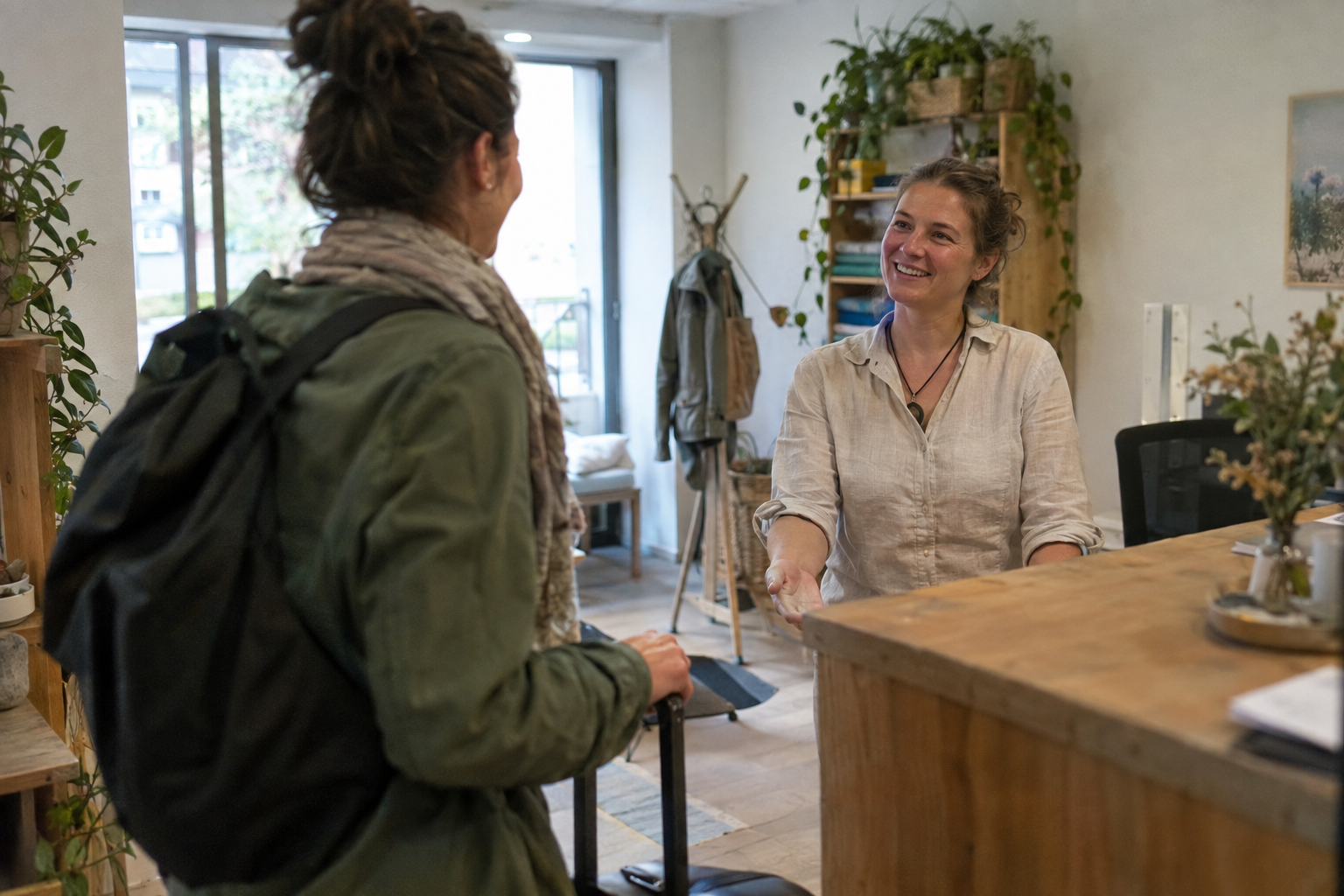 Sprejem tuje stranke na recepciji manjše klinike